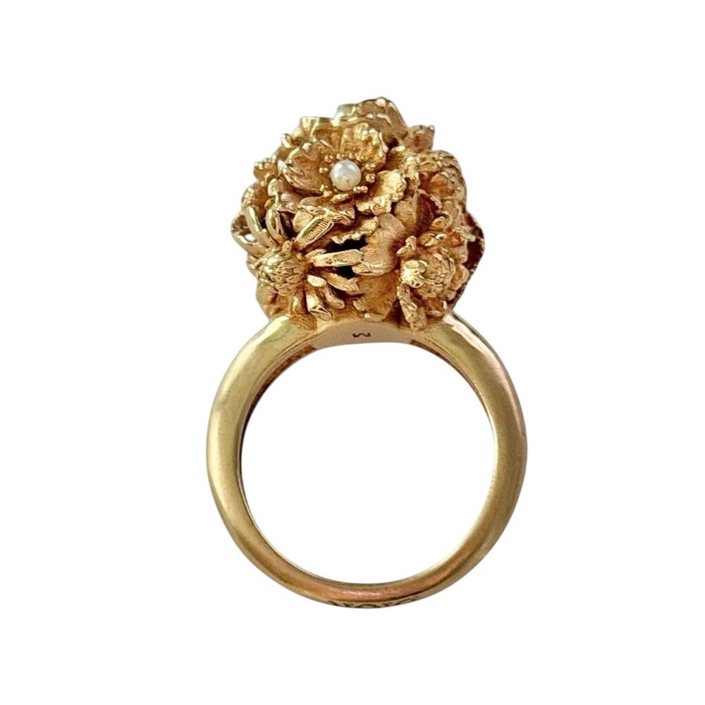 Christian Dior Couture Matte Rose Gold MILLEFIORI High Ball Artsy Flower Ring